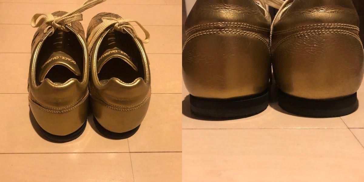 極美品 サイズ9/約27cm～27.5cm程 DOLCE＆GABBANA ゴールド 
