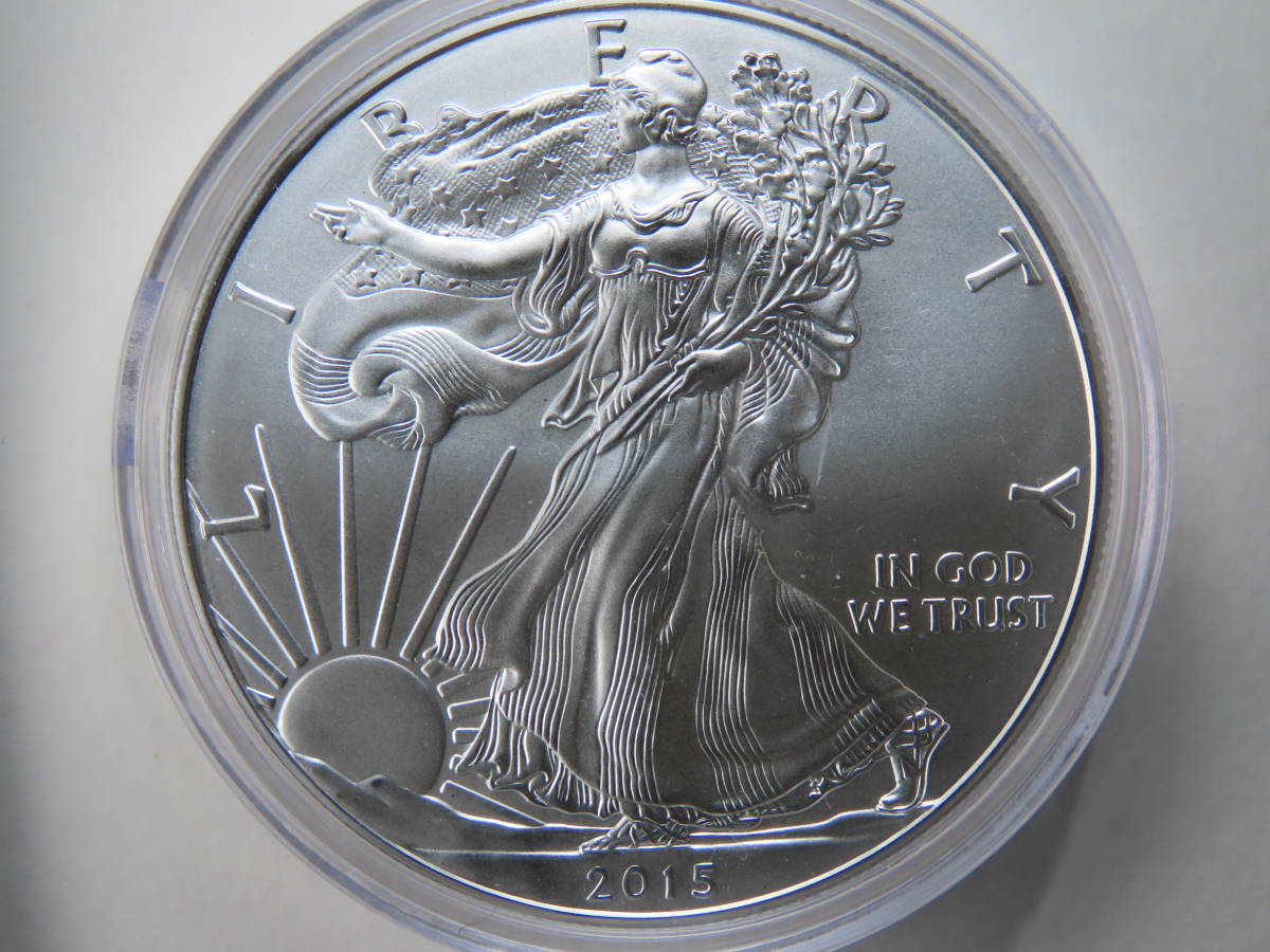 イーグル銀貨 1オンス アメリカ 3枚 プルーフ 0 アメリカ・イーグル・1オンス銀貨カプセル入り2015【メール便92円】シルバー999　⑳