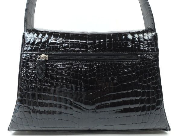 期間限定 超美品【ノーブランド】クロコダイル ハンドバッグ 黒
