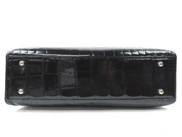 期間限定 超美品【ノーブランド】クロコダイル ハンドバッグ 黒