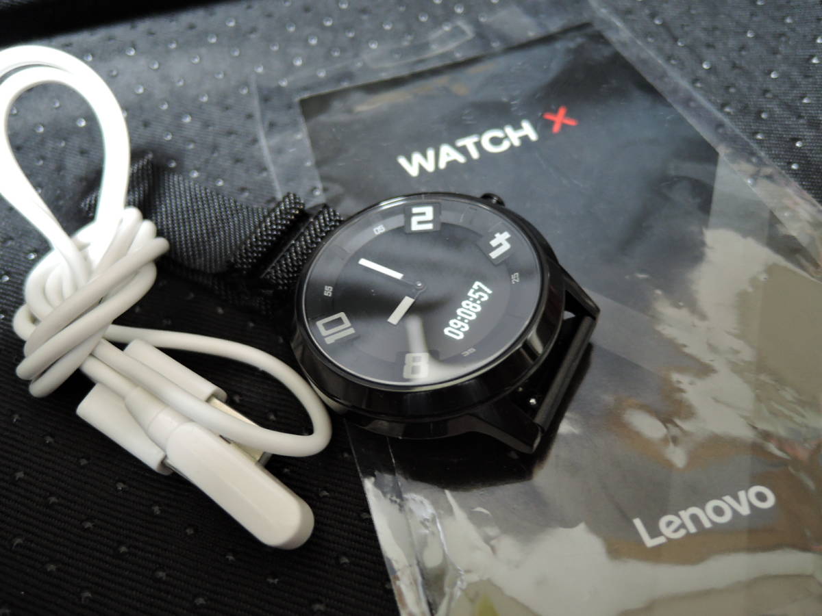 □Lenovo WATCH X スマートウォッチ アナデジ ブラックメタル