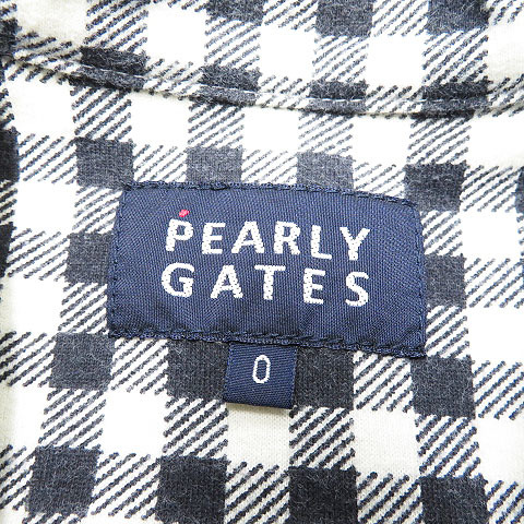 PEARLY GATES パーリーゲイツ 長袖ポロシャツ 長袖 ポロシャツ メンズ 中古 &frasl; ボタンダウン ボーダー柄 サイズ：0 ホワイト系 ブルー系 - 長袖ポロシャツ(4)サイズM&frasl;紺