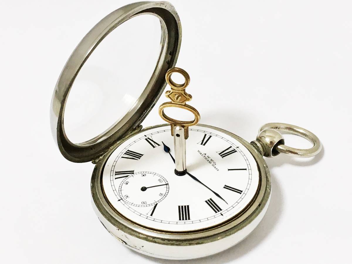 1892年製◇WALTHAM Am.W.Co. 鍵巻き 大型18S 11石 ウォルサム懐中時計 