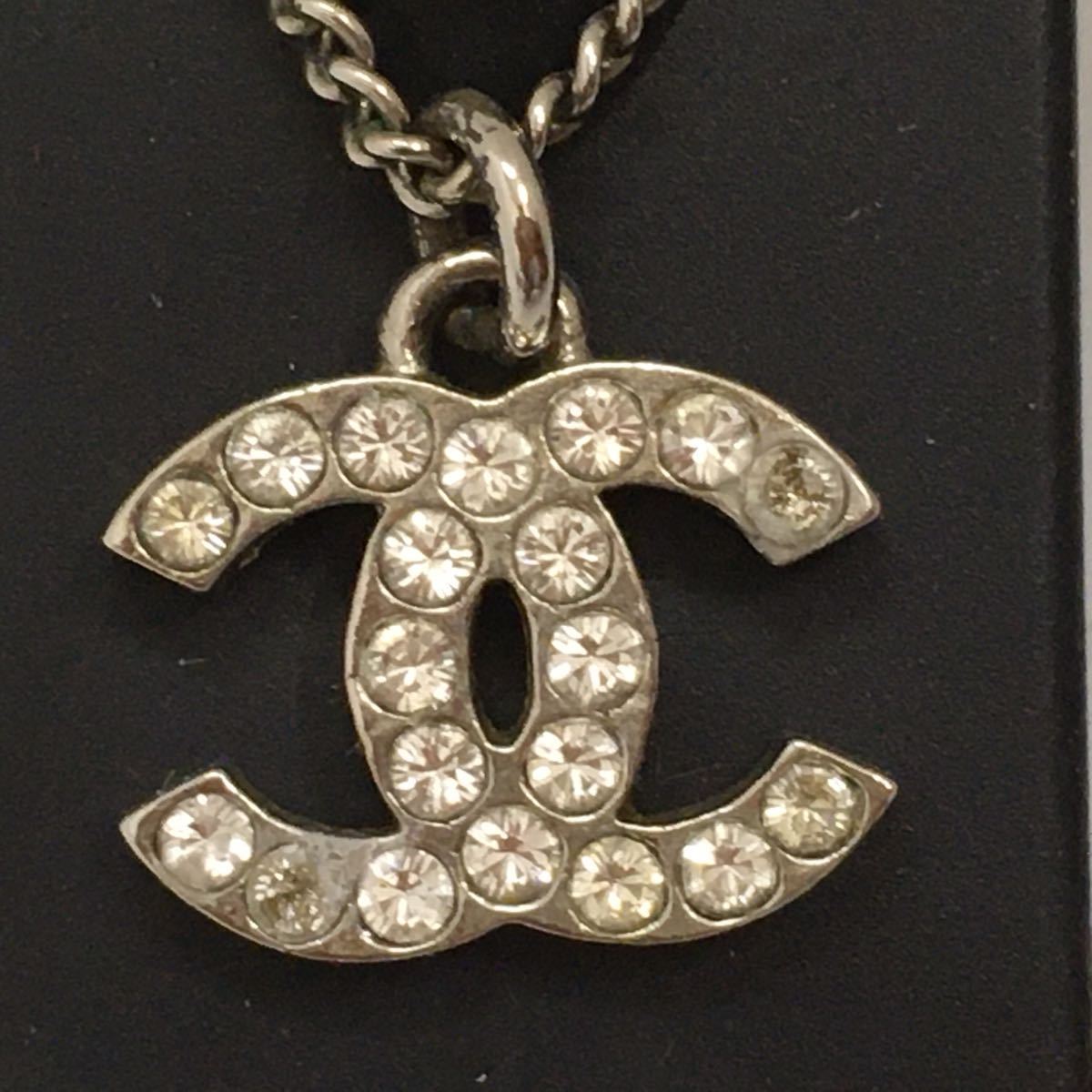 正規品 CHANEL シャネル ココマーク ラインストーン ネックレス 