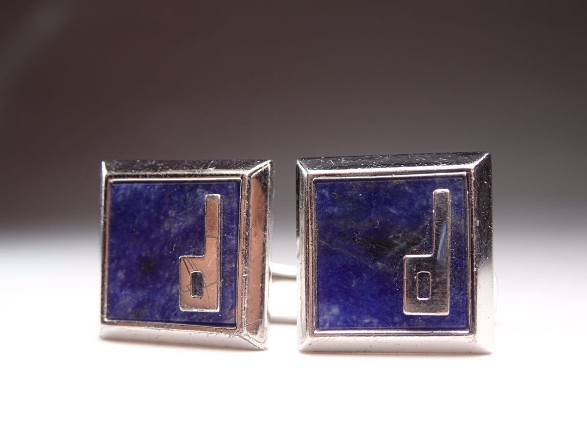 ダンヒル ラピスラズリ dロゴ スクエア 925 カフス カフリンクス