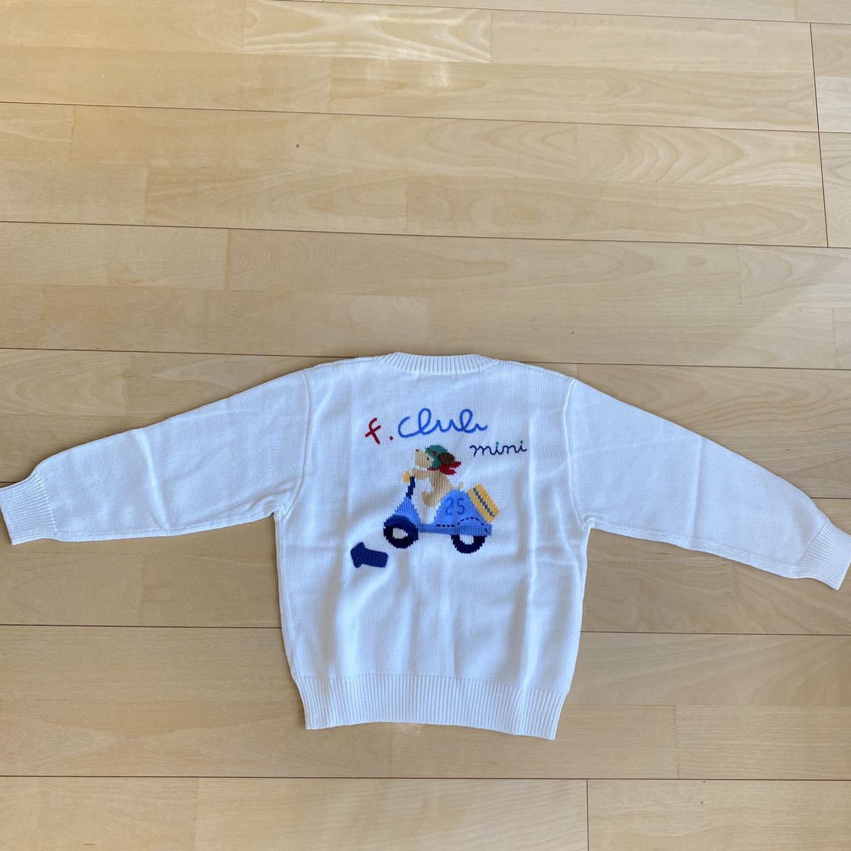 新品 タグ付き familiar ファミリア カーディガン 白 ホワイト サイズ110 子供服 綿100% ベビー キッズ