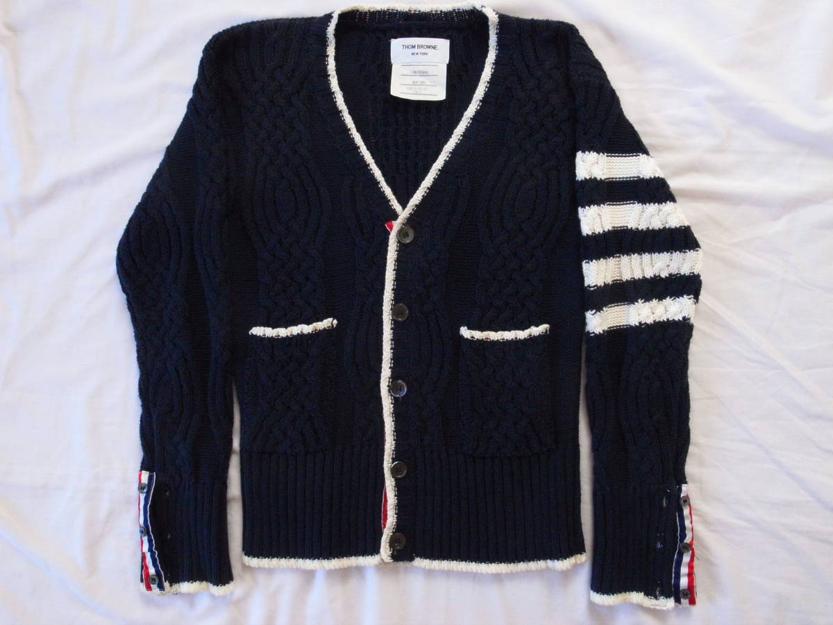 新品，正規品】 THOM BROWNE. アランケープのカーディガン サイズ00