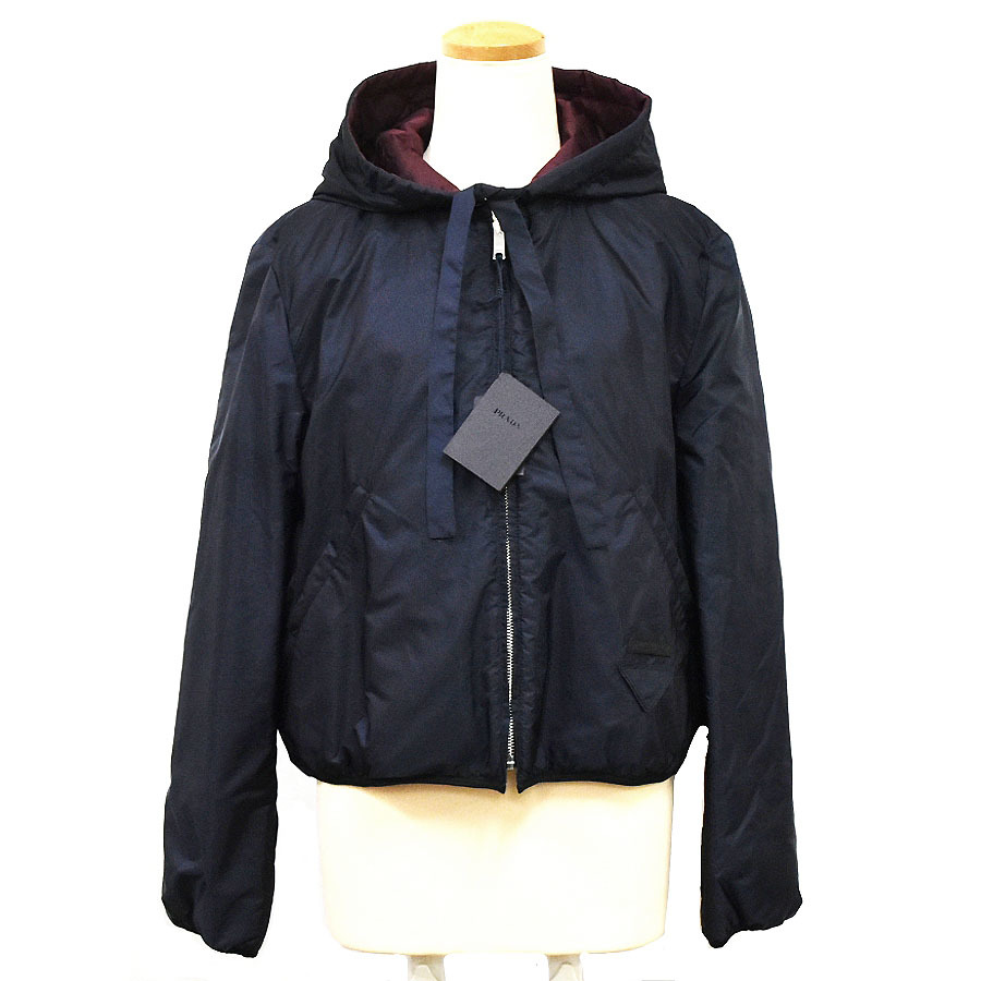 1円 ◇ 新品同様 PRADA プラダ ブルゾン リバーシブル ナイロン 