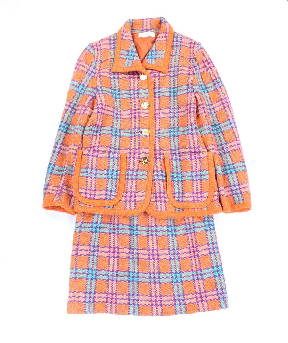 OLD YVES SAINT LAURENT CHECK PATTERNED SET UP/オールドイヴサン