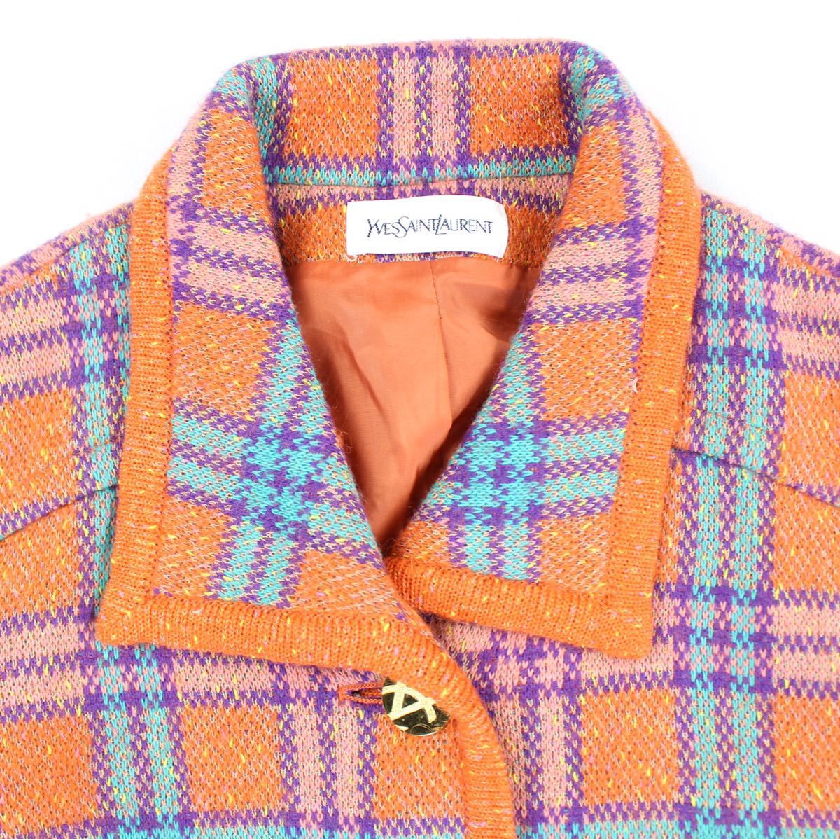 OLD YVES SAINT LAURENT CHECK PATTERNED SET UP/オールドイヴサン