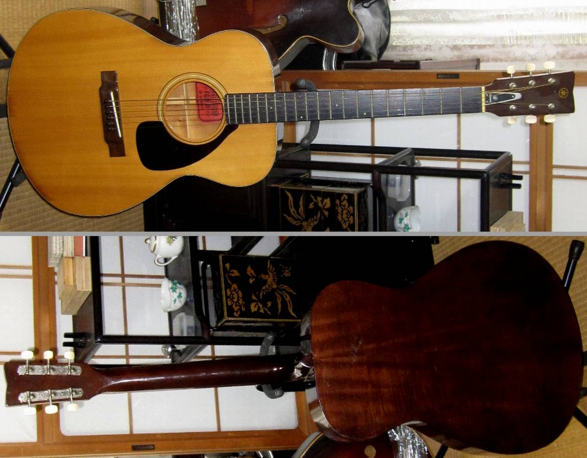 YAMAHA♪美品！虎目の入った71年製ヤマハ赤ラベル『FG-110』。ケース付♪