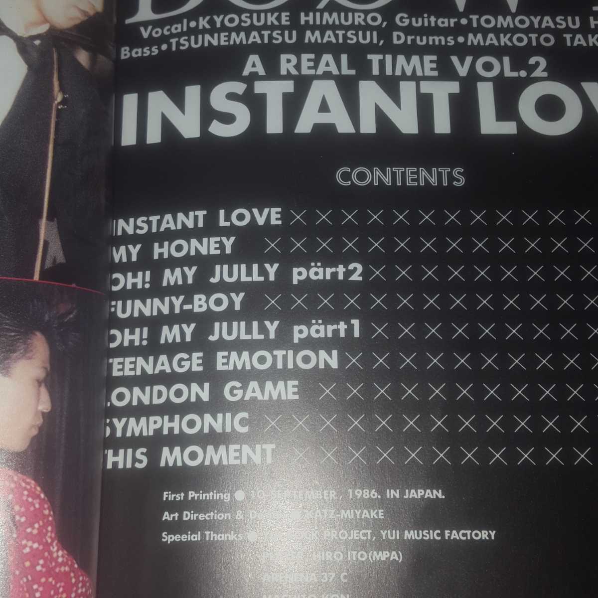 INSTANT LOVE BOOWY - A REAL TIME ⁄ バンドスコア : VOL.2 0 BOØWY