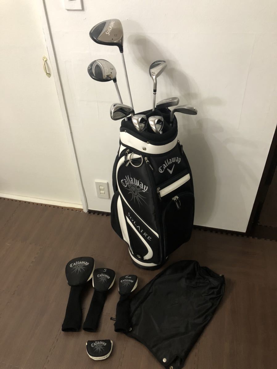 驚きの破格値，限定SALE CALLAWAY キャロウェイ SOLAIRE/ソレイル 8本セット+ キャディバッグ+HC 1W 5W UT6 #7 #9 PW SW PT レディースセット(セット)｜売買されたオークション情報、yahooの商品情報をアーカイブ公開 - オークファ 女性右きき用