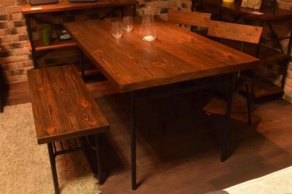 お買い得 工業系 インダストリアル 男前 ダイニング４点セット 家具 ４人用 インテリア 1円 天然木&times;アイアン 展示処分品 3K1223D8(4人用)｜売買されたオークション情報、yahooの商品情報をアーカイブ ダイニングセット