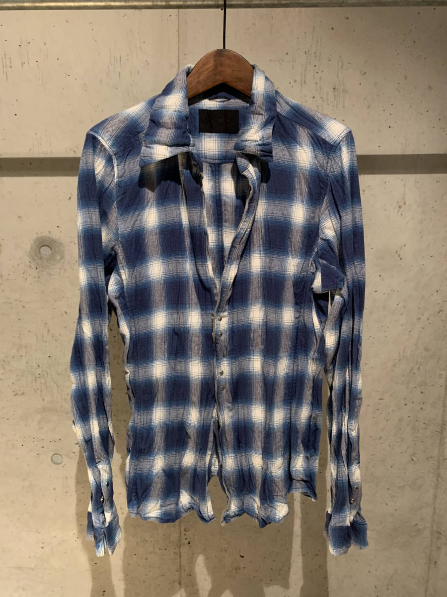 junhashimoto WRINKLE CHECK HOOK SHIRTS 0 チェック - ジュンハシモト