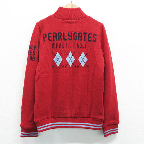 PEARLY GATES パーリーゲイツ 裏メッシュ ニットジャケット レッド系 1 [240001388505] ゴルフウェア レディース