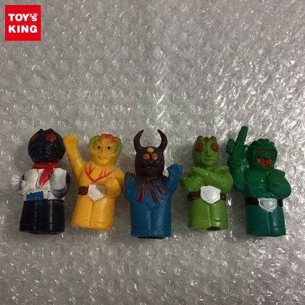 1円 ツクダ 仮面ライダー ソフビ 指人形 5体セット / 当時物の入札履歴