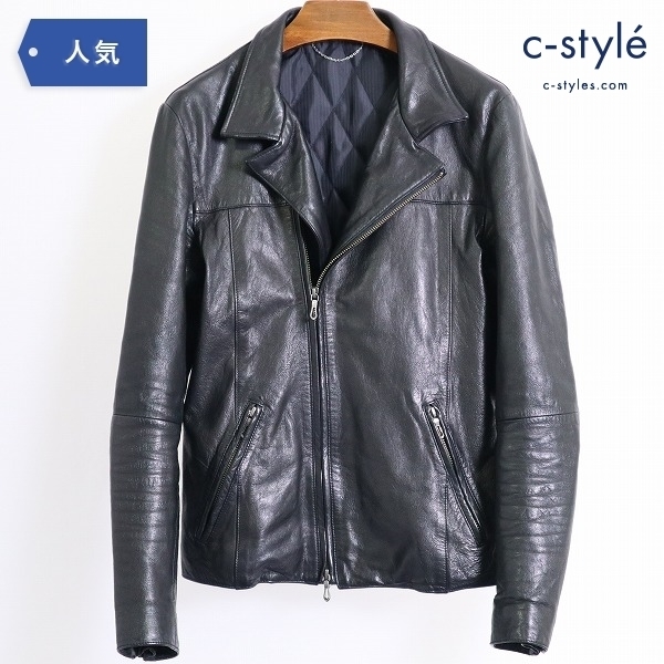 D119bs [人気] 定価5.5万円 5351 プールオム ゴート レザー セミダブル