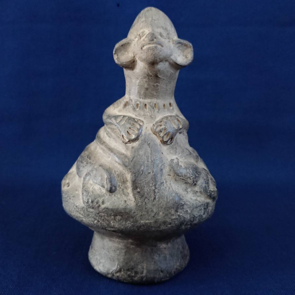 プレ・インカ 黒陶壺 人物/土器/古代/インカ帝国/アンデス/出土品/N412 