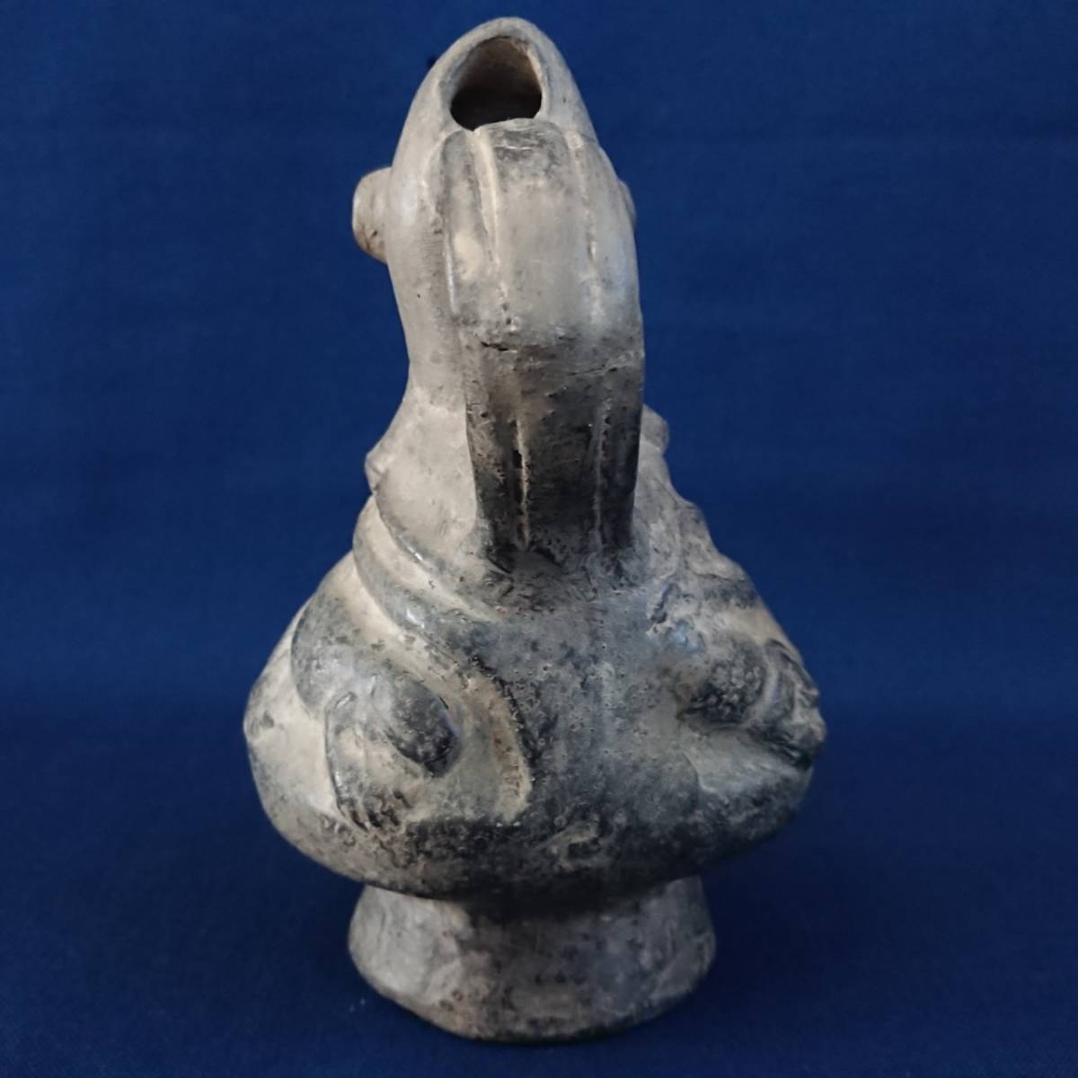 プレ・インカ 黒陶壺 人物/土器/古代/インカ帝国/アンデス/出土品/N412 