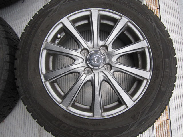 社外アルミ 5.5J-15 タイヤ スタッドレス 185/65-15 4本中古