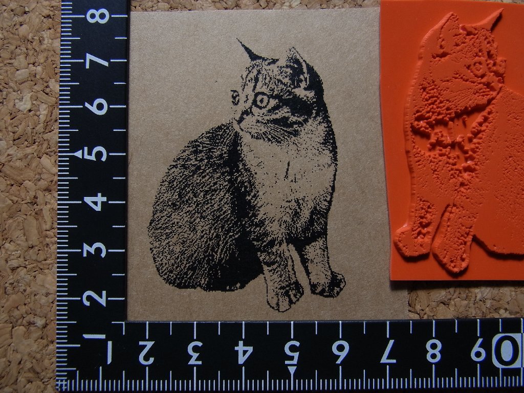 ラバースタンプ／振り向く猫Ｆ(スタンプ)｜売買されたオークション情報 