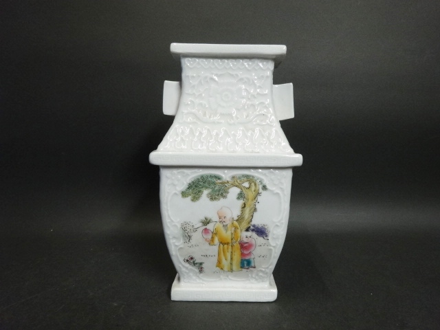 花瓶■古い赤絵龍文口広瓶 花器 花生け 置物 古玩 唐物 中国 時代物 骨董品■ 江時代 中国古玩 唐物 色絵龍花文壺 直径32㎝×高 【広吉堂】中国 古