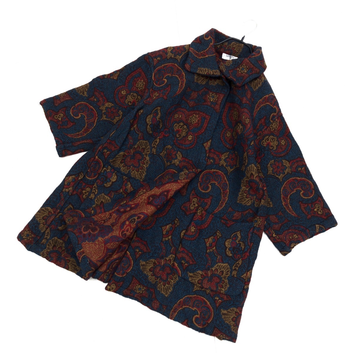 ◇イタリア製 MISSONI ミッソーニ 総柄 ジャガード ウール コート 40