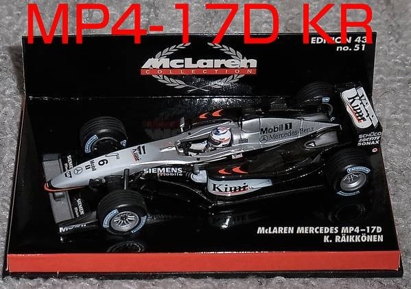 Westマクラーレン メルセデス MP4-17 K.ライコネン 1/43 マクラーレン メルセデス MP4/17D ライコネン 2003 ベンツ