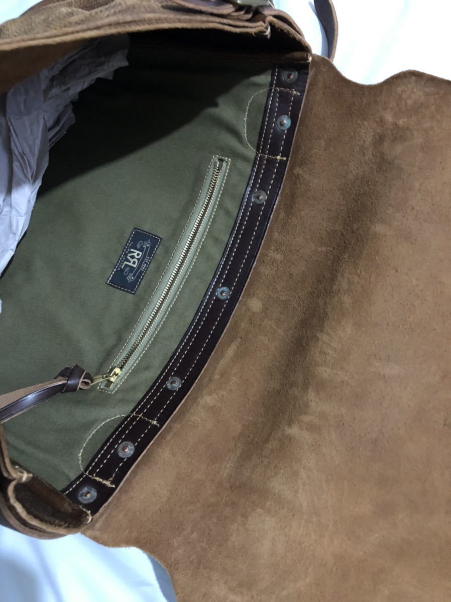 RRL 値下げ交渉あり。RRLダブルアールエル新品タグ付き バッグ　メール　メッセンジャー　レザー　 タグ付未使用ダブルアールエル デニム トートバッグ