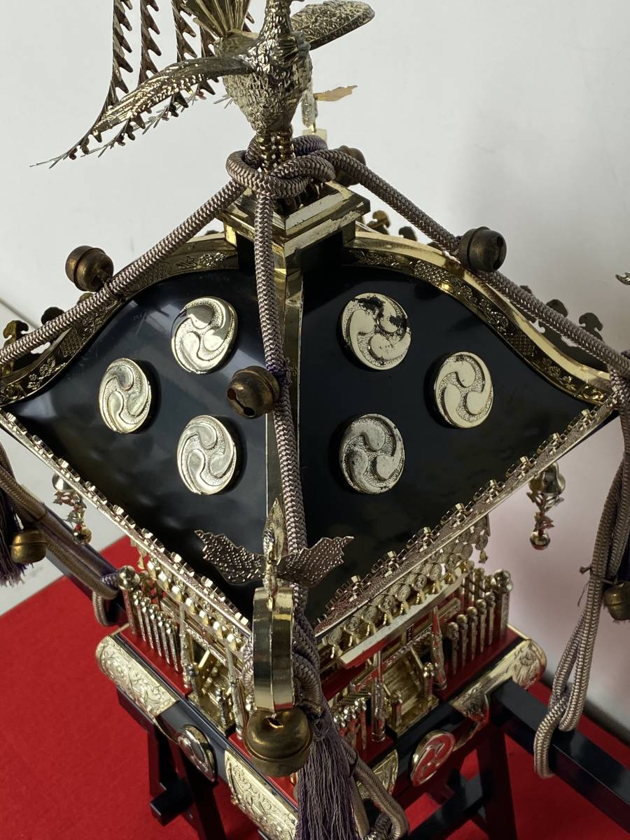 ①◇江戸 神輿◇祭り 山車 置物 オブジェ 金属工芸 レトロ