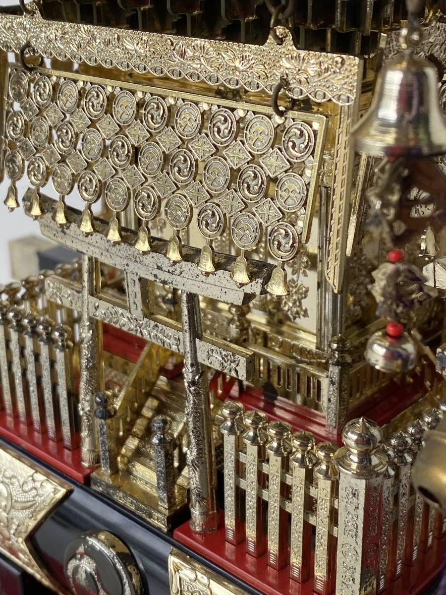 ①◇江戸 神輿◇祭り 山車 置物 オブジェ 金属工芸 レトロ