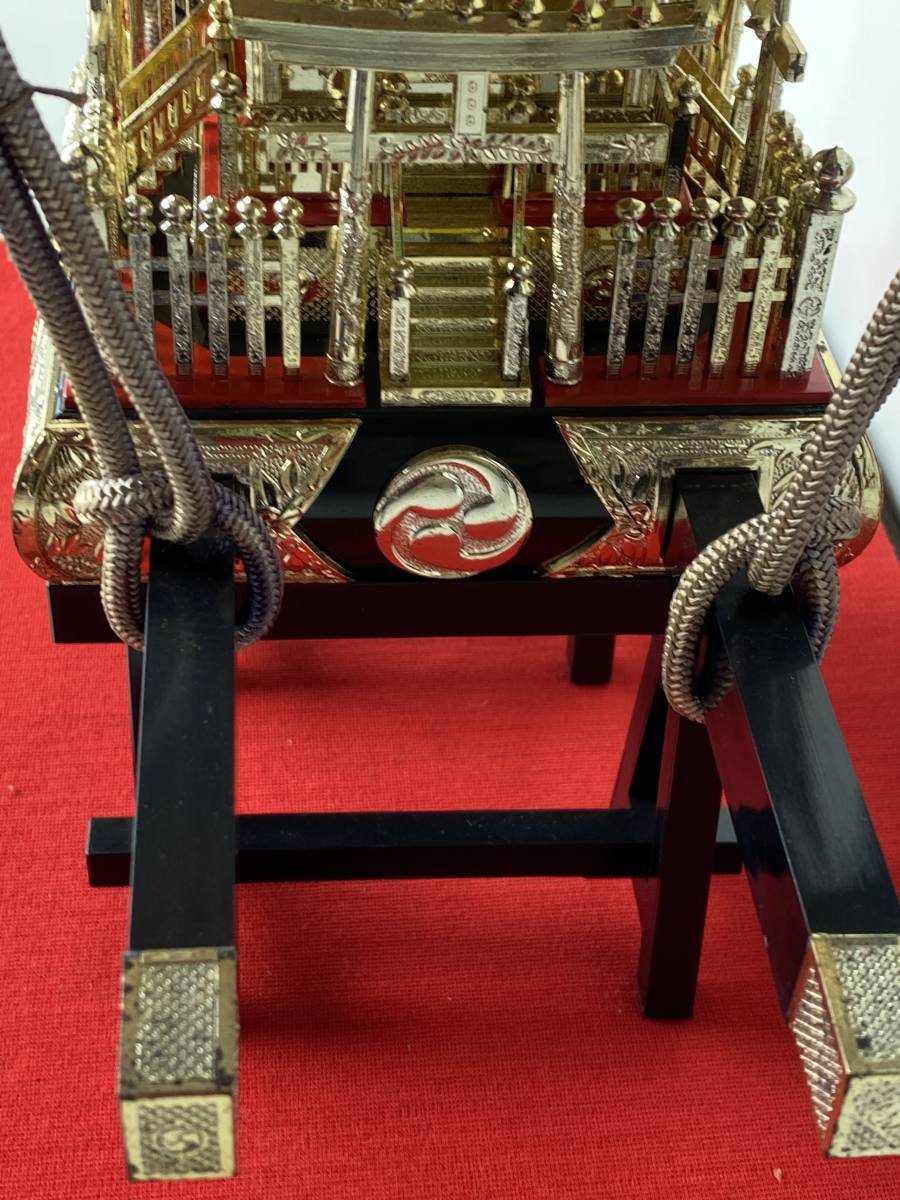 江戸神輿 置物 ①◇江戸 神輿◇祭り 山車 置物 オブジェ 金属工芸 レトロ