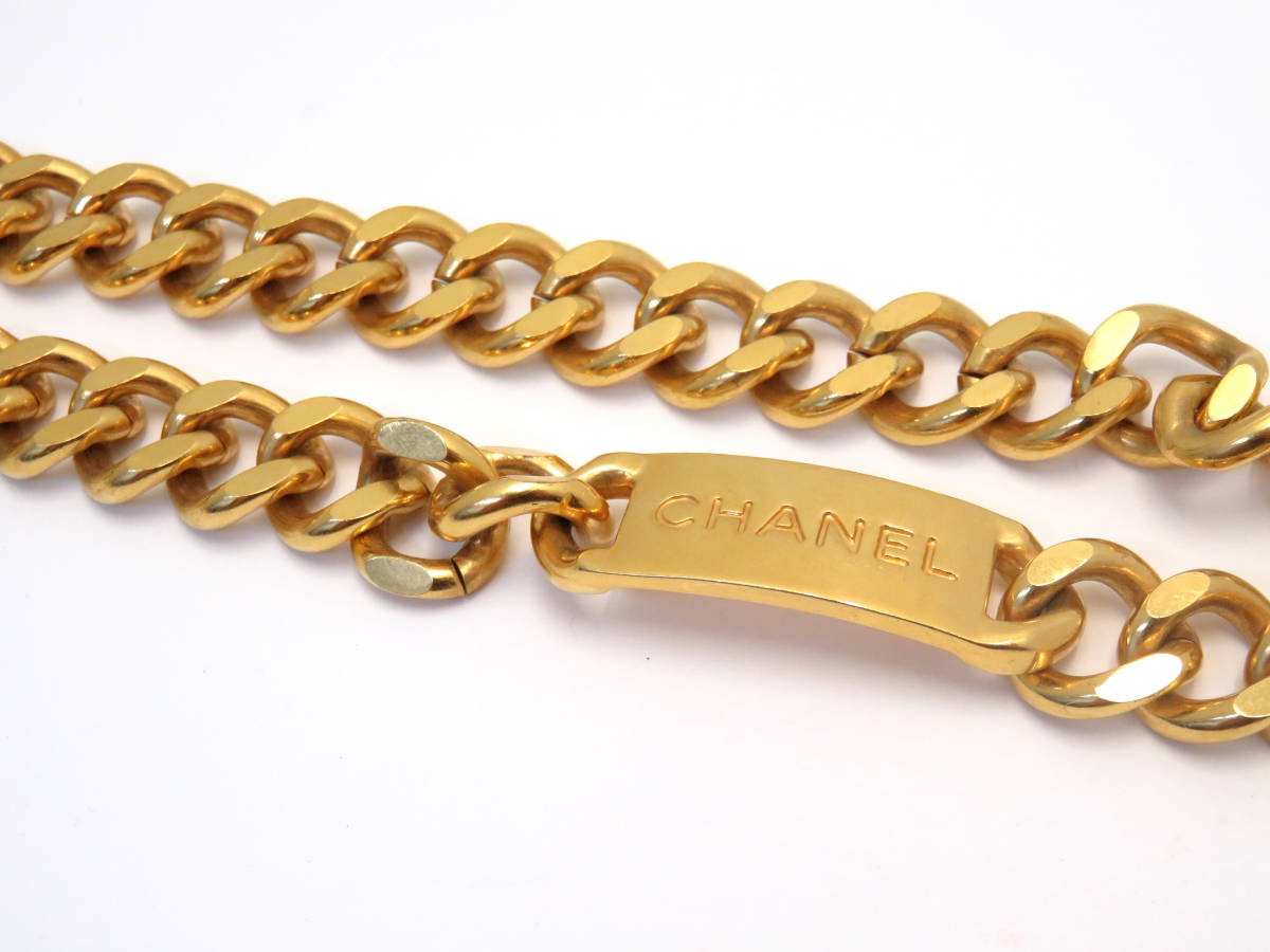 ☆CHANEL/シャネル チェーンベルト ヴィンテージ ロゴプレート ココ 