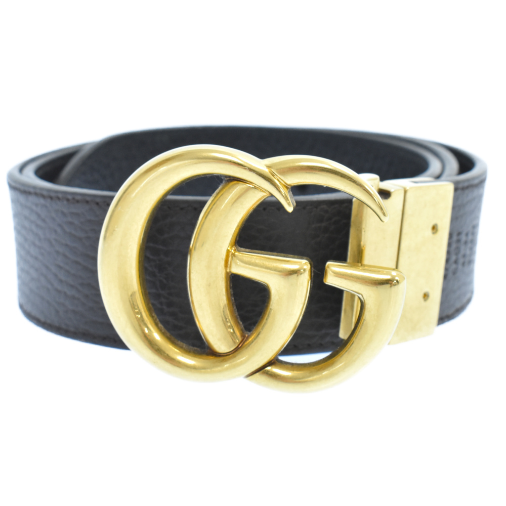 GUCCI (グッチ) GGマーモント アンティークゴールド レザーベルト