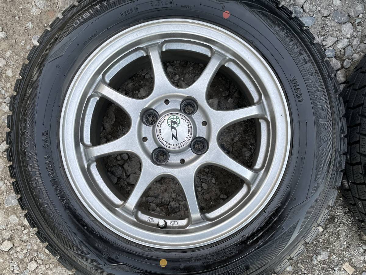 LCZ スタッドレスセット DUNLOP WINTERMAXX WM01 175/70R14 5.5J 4穴