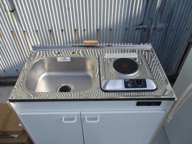 ■亀井製作所■ミニキッチン900mmサイズ左シンク■展示未使用品30000円～! キッチン,ミニキッチン,亀井製作所 ミニキッチン ミニカテゴリーの亀井製作所 キッチン,コンパクトキッチン,亀井製作所 加熱 900の通販