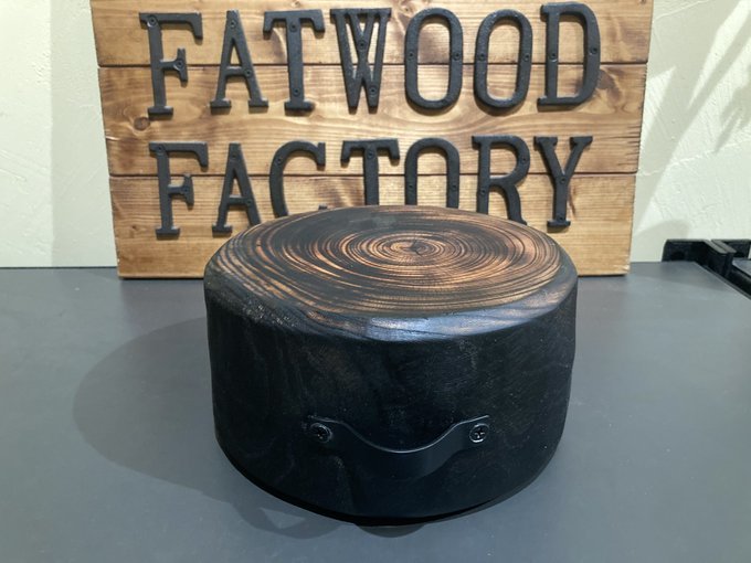 FatwoodFactory】焼燻し欅バトニング台 アンティークモデル【薪割り台
