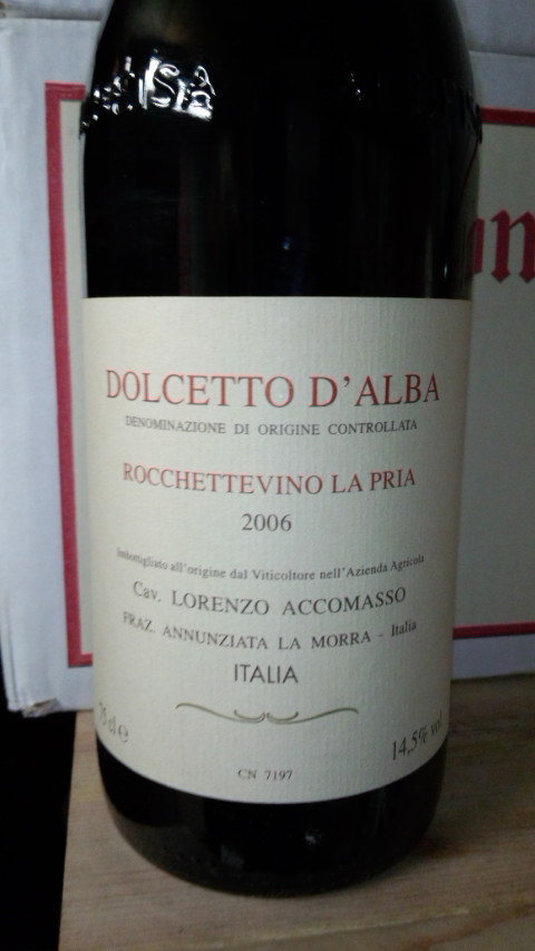 最安値，新作 アッコマッソ.ドルチェット ダルバ&rsquo;06. Dolcetto d'Alba Rocchette Vino La Pria'06.Lorenzo Accomasso.(イタリア)｜売買されたオークション情報、yahooの商品情報をアーカイブ公開 - オークファン 赤