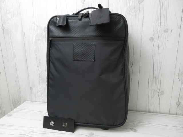 Dunhill ダンヒル DUNHILL トート 超大 ダンヒルのレザーコレクションには英国紳士の端正な魂が宿る──特集 美品 dunhill ダンヒル キャリー バッグ ナイロン×レザー 黒 A4収納可 メンズ