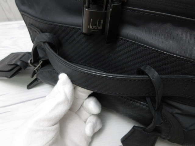 Dunhill ダンヒル DUNHILL トート 超大 ダンヒルのレザーコレクションには英国紳士の端正な魂が宿る──特集 美品 dunhill ダンヒル キャリー バッグ ナイロン×レザー 黒 A4収納可 メンズ