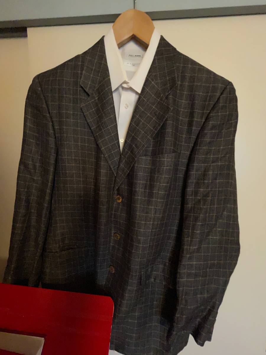 イタリア 購入サンローランジャケット サイズ52 元値17万円 最高級麻100%
