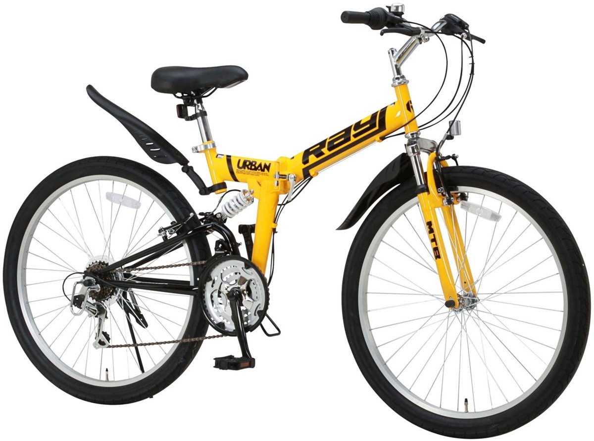 新作，定番 マウンテンバイク 折り畳み 26インチ Raychell レイチェル 18段変速 MTB-2618RR 前後サスペンション フェンダー イエロー(Mサイズ)｜売買されたオークション情報、yahooの商品情報をアーカイブ公開 フルサスペンション