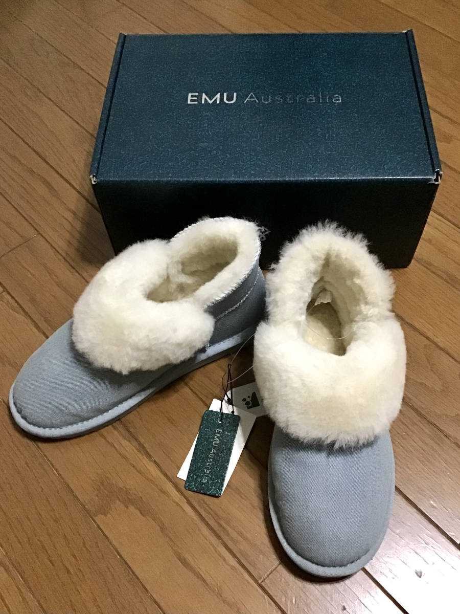 新品【EMU Australia/エミュー】デニム ムートンショートブーツ/7