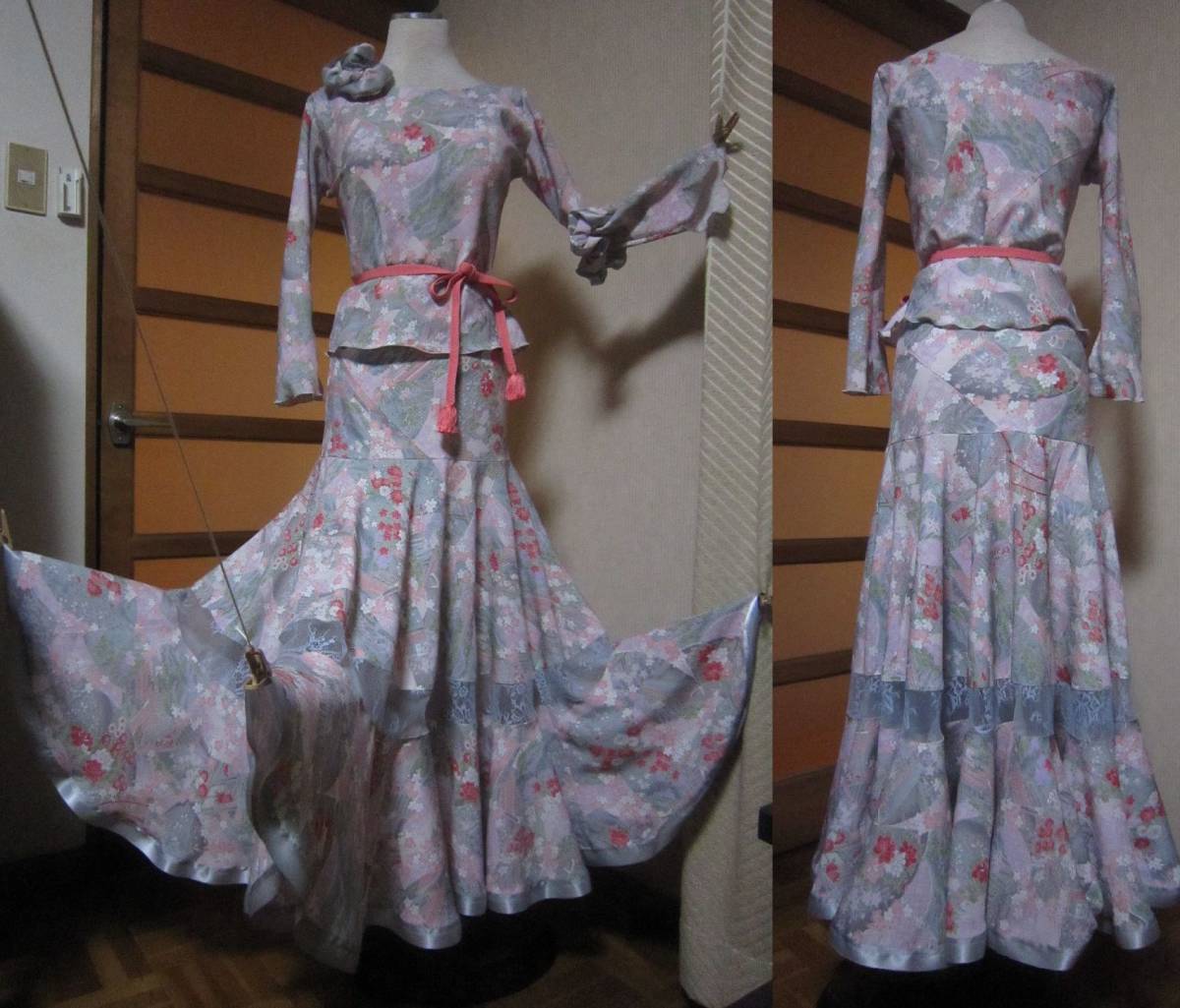 豊富な，人気セール M503 ST ハンドメイド ピンク着尺素材使い 和柄 セットアップ(社交ダンス)｜売買されたオークション情報、yahooの商品情報をアーカイブ公開 - オークファン 社交ダンス