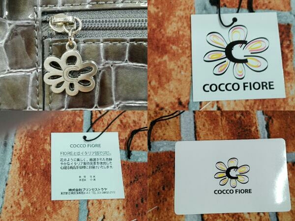 COCCO FIORE コッコフィオーレ グローリア フラットウォレット グレー 