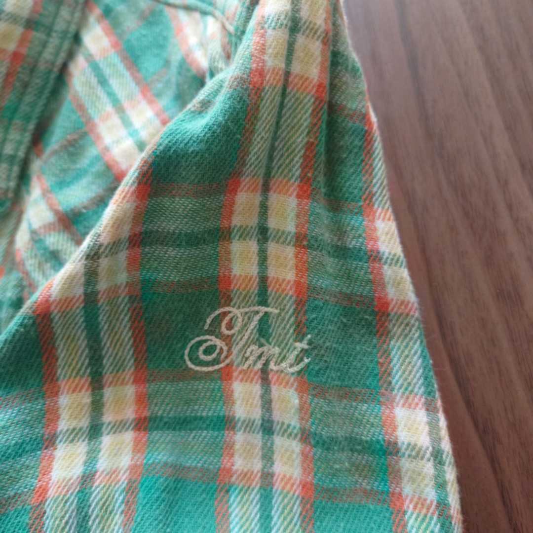 TMT ネルシャツ チェックシャツ キムタク着 ダブルガーゼ M グリーン