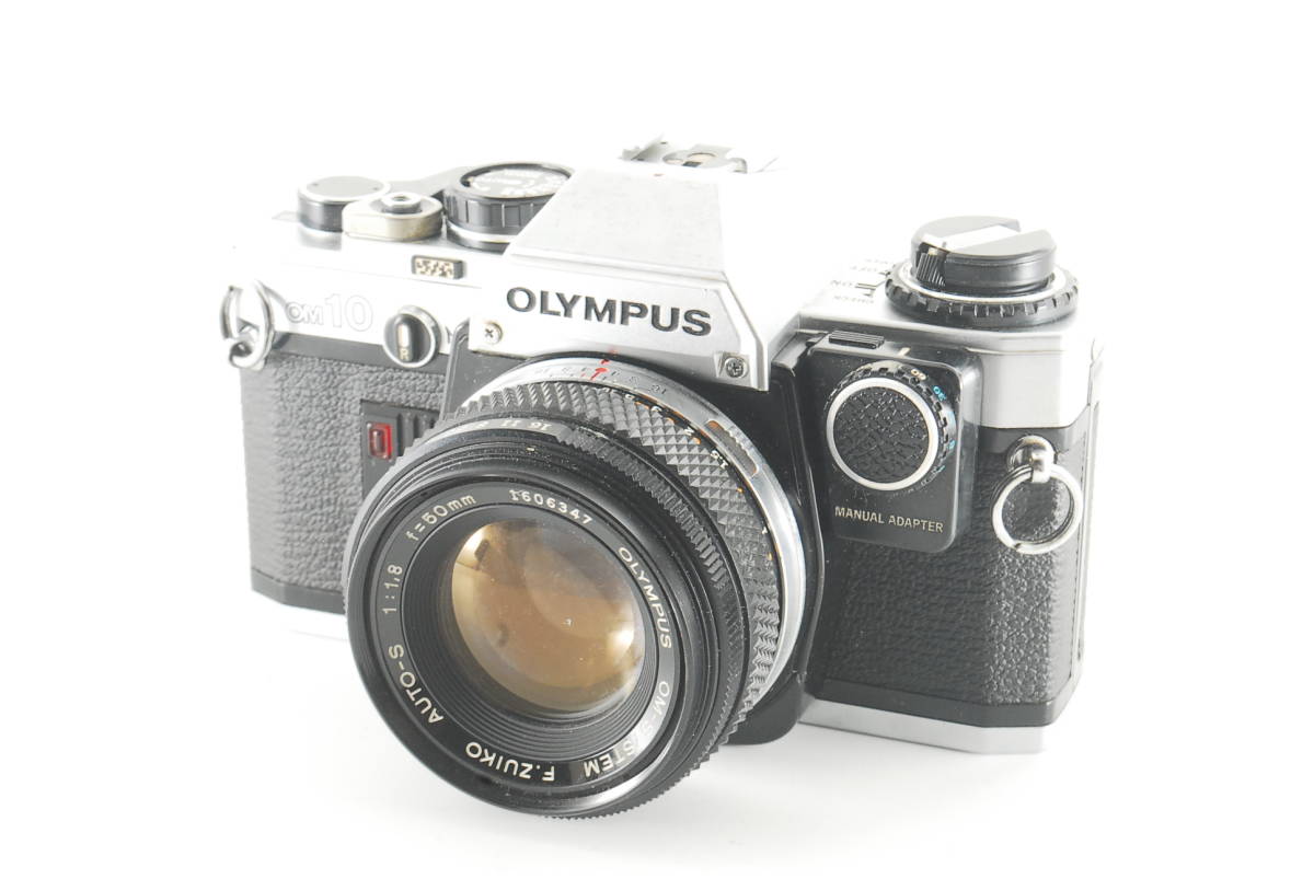 完動 OLYMPUS OM-10 & 50mm f1.8 マニュアルアダプタ付き カメラ、光学
