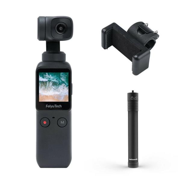 ☆伸縮延長ロッド付・迅速発送☆Feiyu Pocket 6軸ジンバル付 超小型 4k