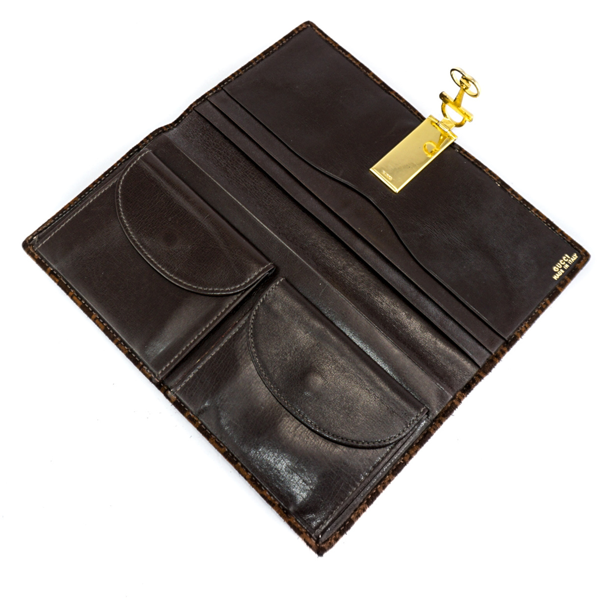 1円】グッチ GUCCI ホースビット スエード 札入れ 二つ折り 長